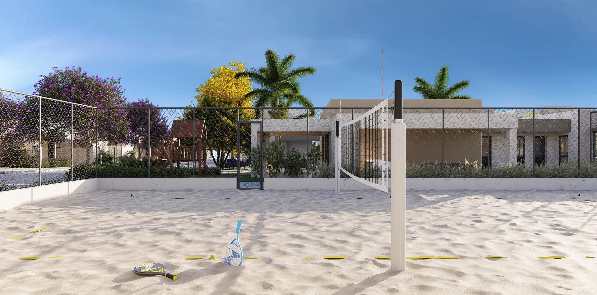 PERSPECTIVA ILUSTRADA DA QUADRA DE BEACH TENNIS